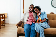 Cheerful Couple Portrait In A Bright Home