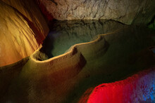 Water And Rocks In A Cave Abstract Detail Background