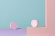 © Marc Tran/Stocksy - Pastel color podium for your product showcase.