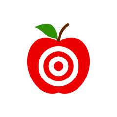 Wall Mural - A big red apple with a target inside. Color vector.