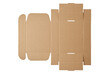 Top view of cardboard box in the unfolded form