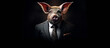 © alexxndr - face of pig in suit and tie