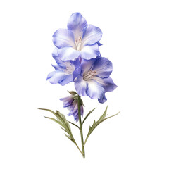 larkspur flowers isolated on white