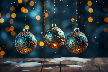 Wall Mural - Colorful Christmas balls, Christmas decoration. New Year greeting card