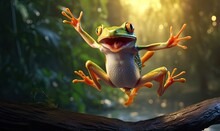 Frog Flying End  Frog Laughing Realistic
