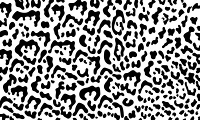 Abstract animal skin leopard, cheetah, Jaguar seamless pattern design. Black and white seamless camouflage background.