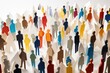 © troyanphoto - Large crowd of diverse people in paper craft origami style. Overpopulation, diversity society demographic concept.