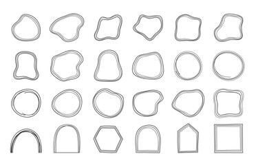 Sticker - Abstract hand drawn doodle shapes collection, vector eps10 illustration
