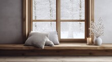 Cozy And Festive Atmosphere. Cushions And Decor On The Windowsill. Created With Generative AI Technology