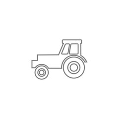 Canvas Print - Line Tractor icon isolated on transparent background