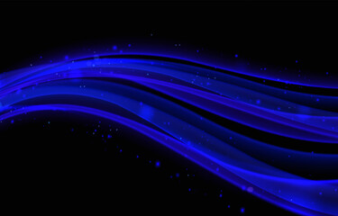 Wall Mural - blue light effect curve dark background