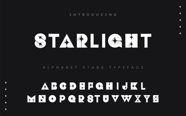 Wall Mural - minimal bold stars alphabet fonts