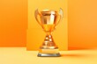 © CYBERUSS - Golden Winner Trophy Background, Champion Cup of Sport Competition. Generative AI