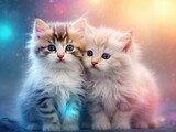Fototapeta Most - Cute kittens background