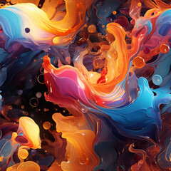 Aufkleber - An abstract representation of gas molecules in motion, forming a colorful, dynamic pattern symbolizing energy and movement.  tiles Generative AI technology.