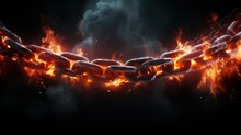 Big Steel Chain On Fire Created With Generative AI