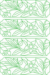 Wall Mural - Vector sketch illustration detailed floral shape wall decoration design