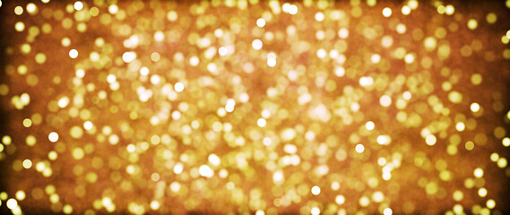 Wall Mural - golden particles shining dust bokeh glitter awards abstract background. futuristic glittering in spa