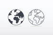 Earth globe icons. Vector illustration.