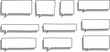 © samemen - ベクターのかわいい手書きのふきだしセット　黒　白黒　あしらい　シンプル　吹き出しBlack handwritten vector speech bubble set