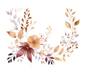 Canvas Print - Watercolor Flower Border isolated.