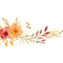 Sticker - Watercolor floral pattern border isolated