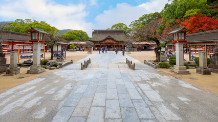 Canvas Print - Fukuoka, Japan - Nov 30 2022: Dazaifu Tenmangu  shgrine dedicated to the spirit of Sugawara Michizane, a scholar and politician of the Heian Period