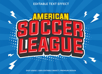 Wall Mural - american soccer league editable text effect template use for font style logo