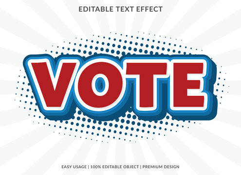 vote editable text effect template use for font style logo