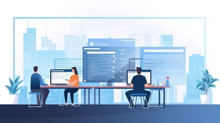 People sitting in front of the computer and write computer code