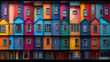 © jr-art - colorful facade with many windows.