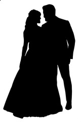 Wall Mural - bride and groom silhouette vector illustration