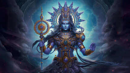 Canvas Print - Ancient Hindu God Vishnu