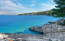 Seascape. Summer warm Adriatic sea and blue sky.