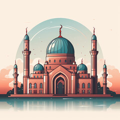 Canvas Print - Mosque Digital Illustration