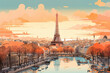 Paris, panorama of the city for wallpaper or postcard