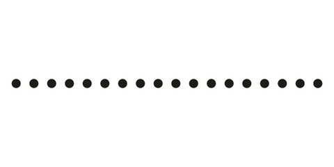 Dotted line icon vector, dotted seamless line flat geometric circle line isolated on white background.
