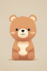 Wall Mural - Cute cartoon bear illustration (AI Generated) 