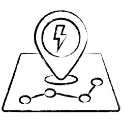 Hand drawn EV station icon