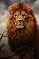 Wall Mural - Beautiful lion (AI Generated) 