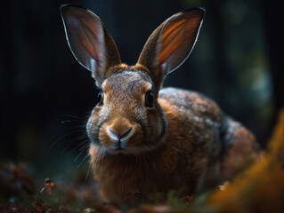 Wall Mural - Rabbit portrait created with Generative AI technology