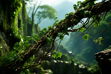 Wall Mural - beautiful waterfall in the forest