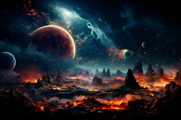 Wall Mural - alien landscape, fantasy alien,