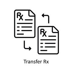 Transfer Rx Outline  Icon Design illustration. Pharmacy Symbol on White background EPS 10 File