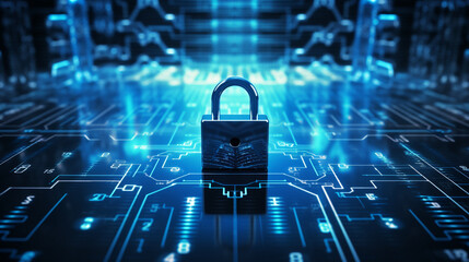 data protection business privacy concept, abstract background. Generative Ai.