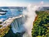 Fototapeta Sawanna - Victoria Falls or Mosi-oa-Tunya between Zambia and Zimbabwe.
