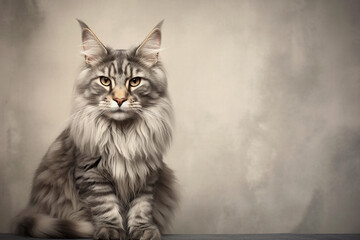 Wall Mural - A beautiful purebreed maine coon, studio photo, professional photo