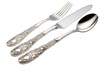 © Sandris_ua - silver flatware isolated on white background. Generative AI