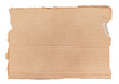 © Gudman - A piece of textured packaging cardboard. Piece of torn cardboard with copy space. Brown wrapping vintage paper, isolated top view. Kraft paper isolated on white background