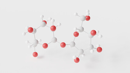 Wall Mural - trehalose molecule 3d, molecular structure, ball and stick model, structural chemical formula carbohydrates